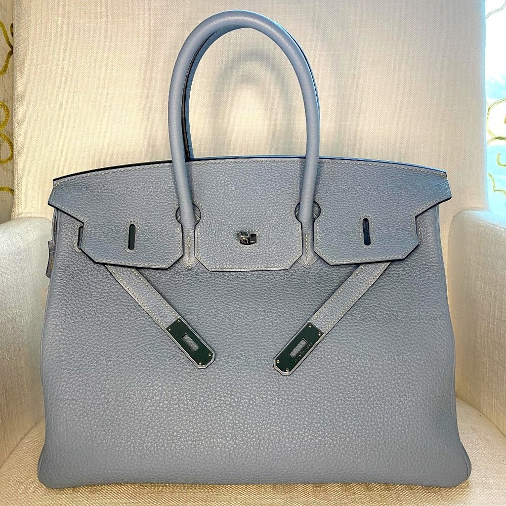 HERMES Birkin 35 Togo Blue Jean MINT